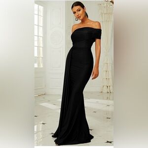 Chic One Shoulder Black formal dress
